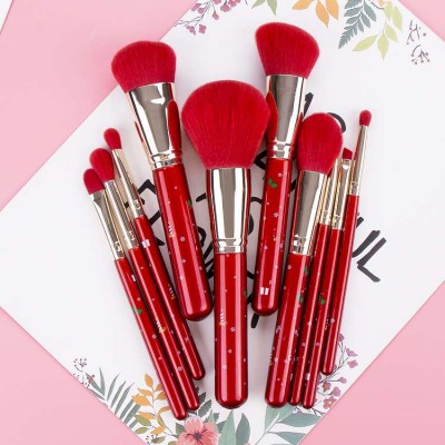 10pcs Red New Christmas Style Cosmetic Makeup Kit For Professionals