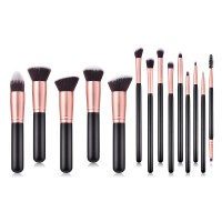 Banfi TOP Sale brush set customized wooden handle cosmetic brush set 14pcs for professional lady daily makeup use