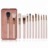 Professional Real Private Label Quality High End Wool Profession Goat Natural Hair Animal Makeup Brush Rose Gold