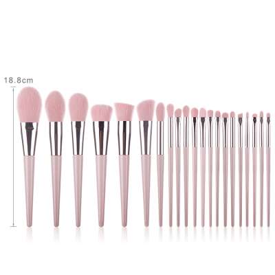 21 Pcs Pink Beauty Foundation Powder Blush Contour Makeup Make Up Brush