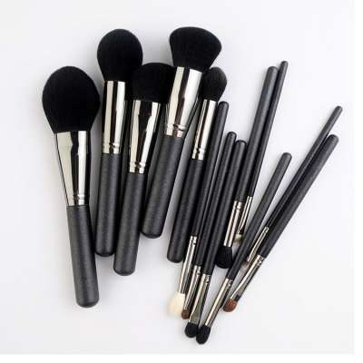 13 Piece Face and Eye Black Synthetic Brushes for Foundation Powder Blush Eyeshadow Black Makeup Brush Set